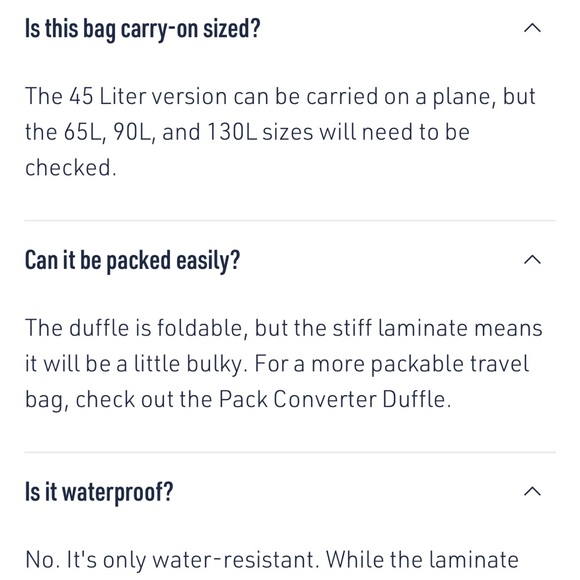 Sea to Summit Duffle Bag - 45 Liter, Charcoal NWT! - Picture 7 of 8